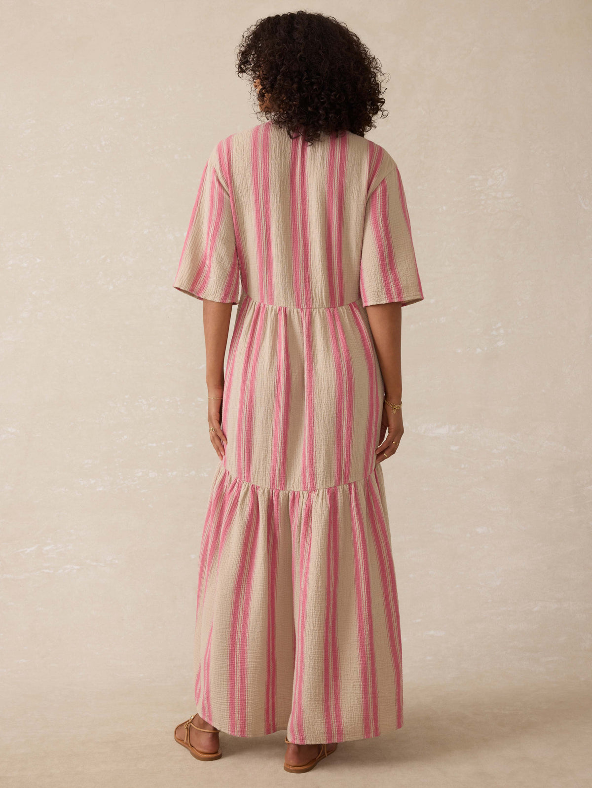 dune cotton gauze camille midi dress Faherty Dune Camille Belted Organic Cotton Gauze Dress in Blue