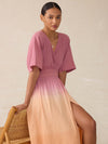 Mila Dress - Sunset Dip Dye