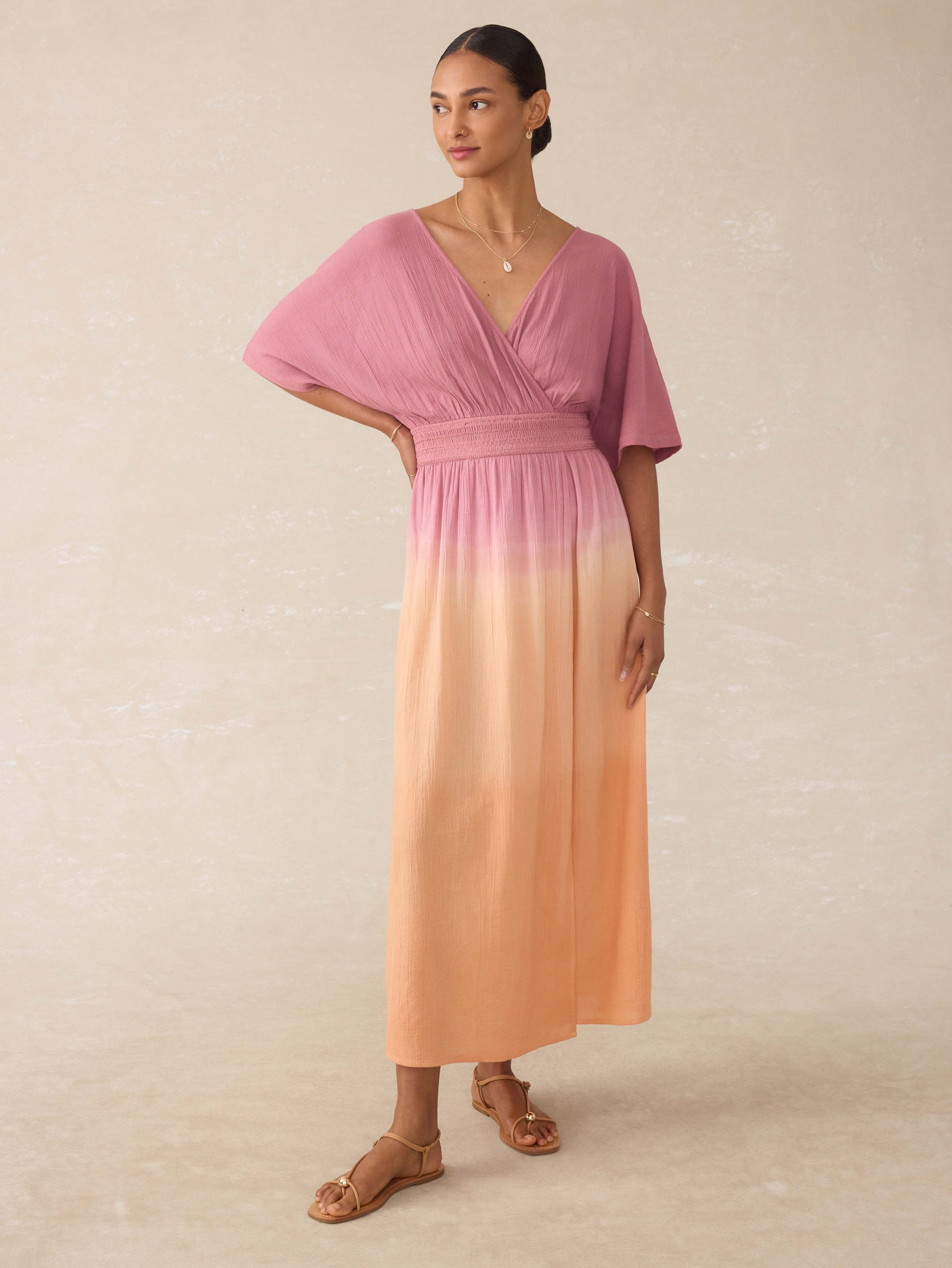 Mila Dress - Sunset Dip Dye