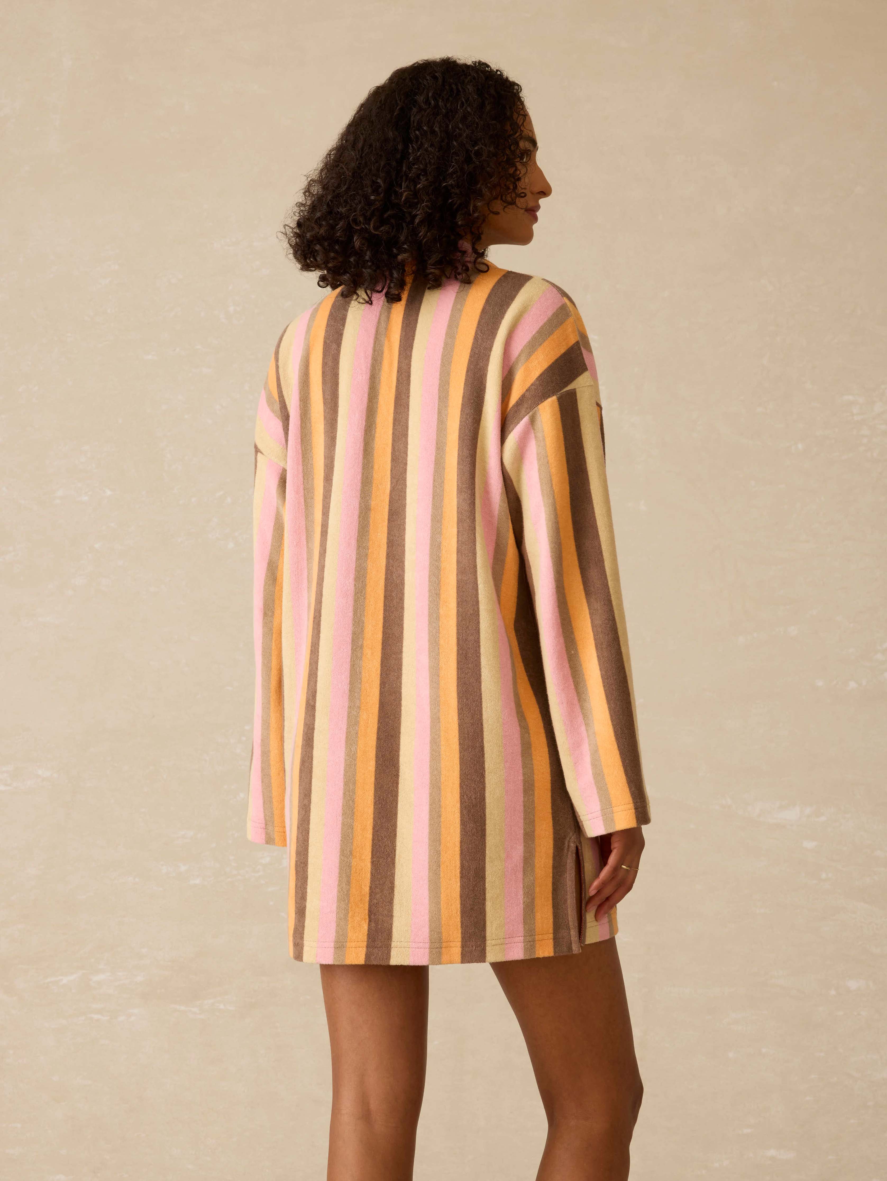 Cabana Towel Terry Mini Dress - Sun Kissed Stripe