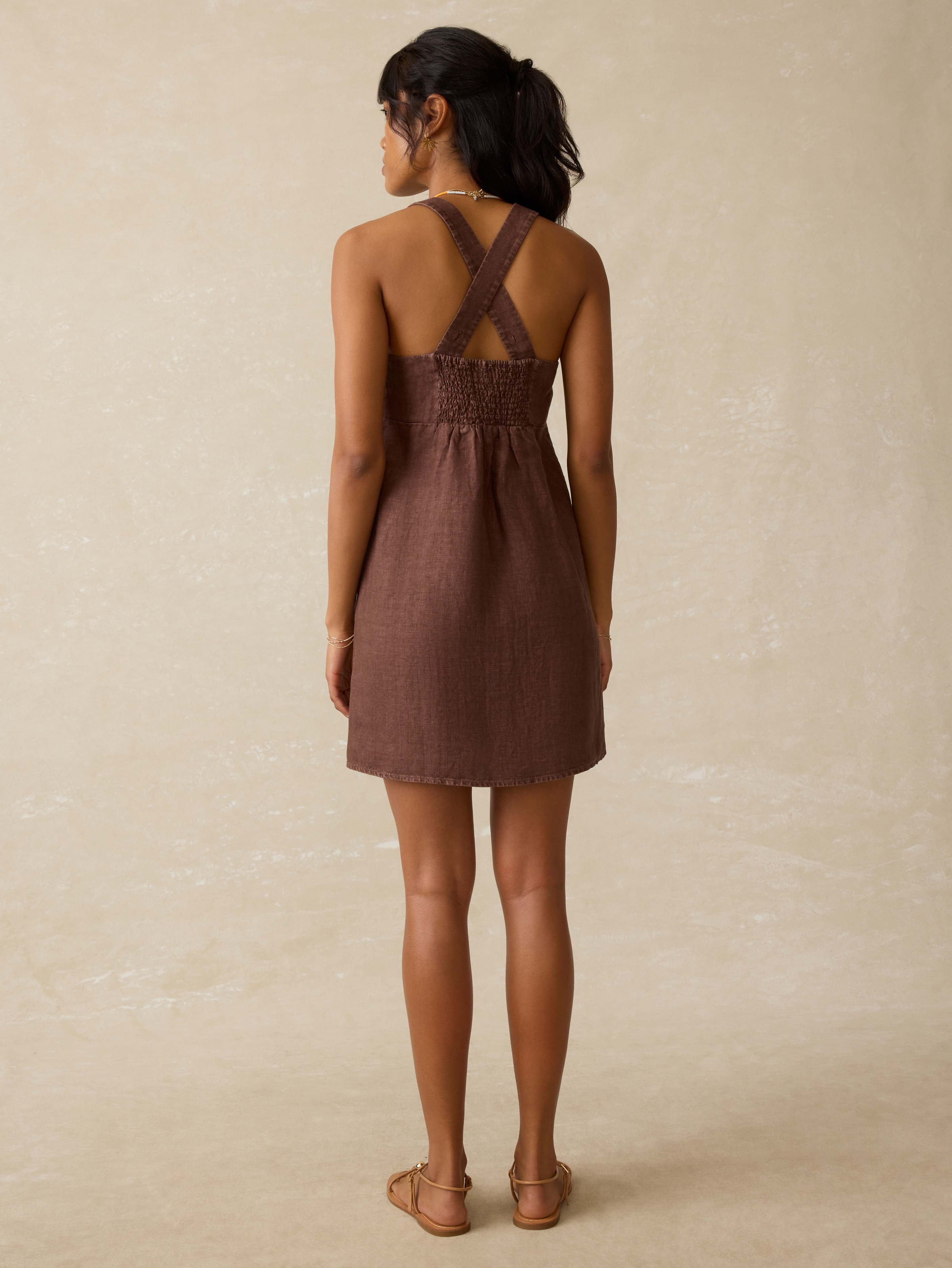 August Linen Dress - Cocoa