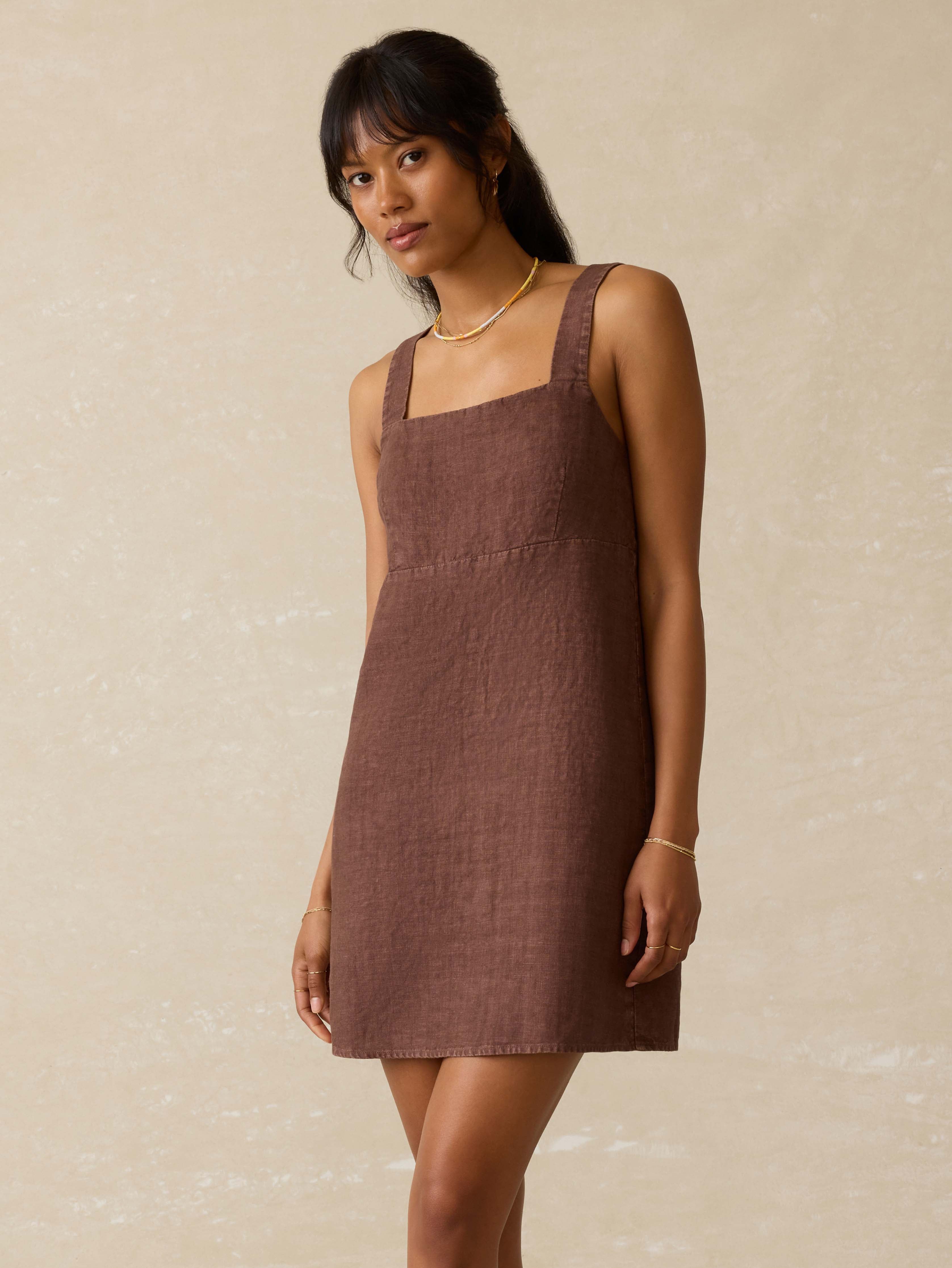 August Linen Dress - Cocoa