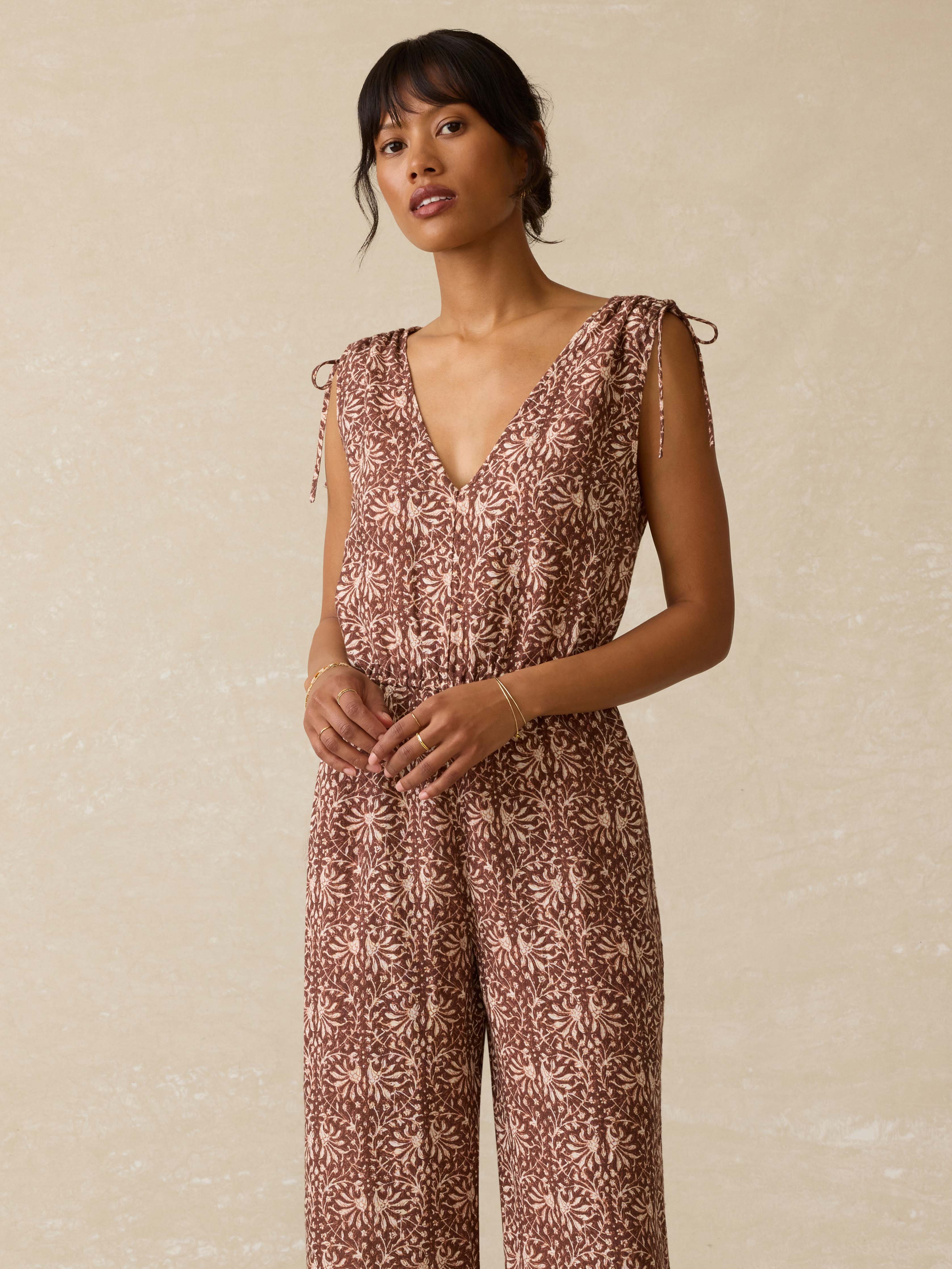 Jules Linen Jumpsuit - Sausalito Sunset