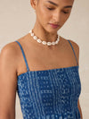 Sunrise Smocked Dress - Indigo Nadja Blockprint