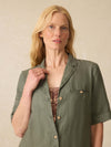 Paradise Point Linen Dress - Thyme