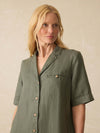 Paradise Point Linen Dress - Thyme