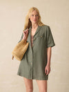 Paradise Point Linen Dress - Thyme