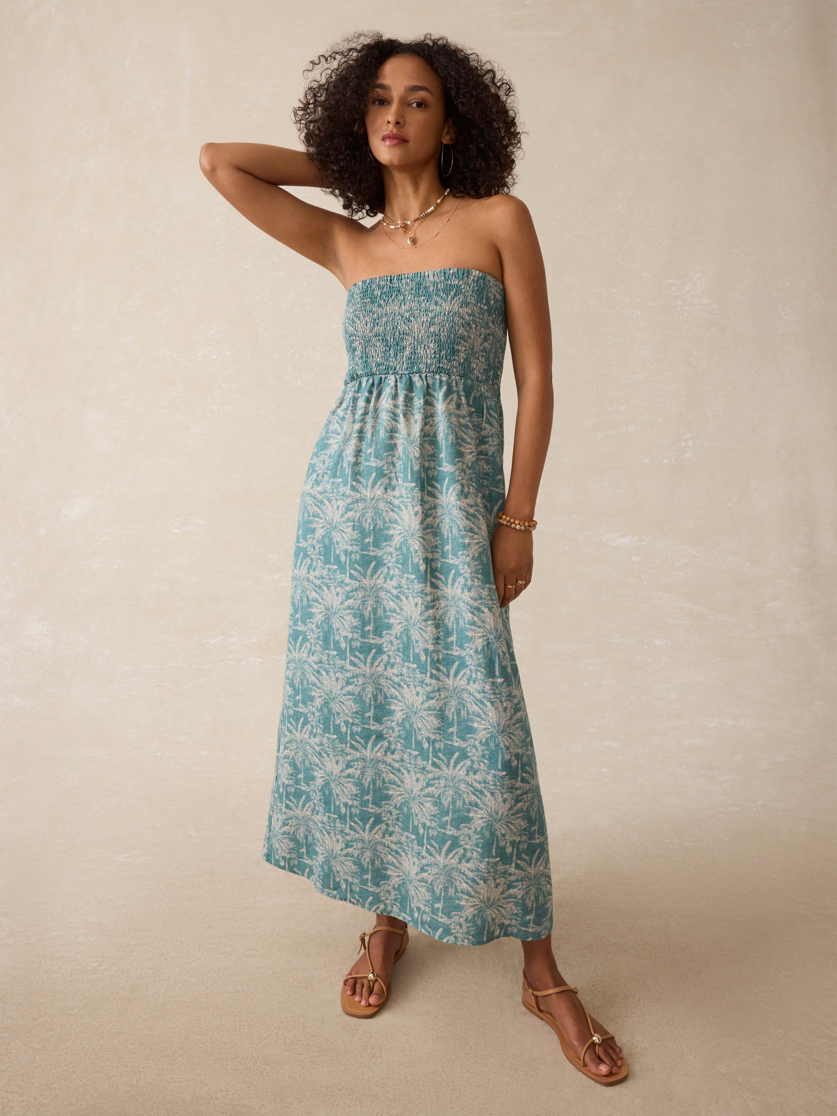 Sunrise Smocked Dress - Maui Tropics