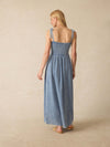 Dune Cotton Gauze Ella Dress - Light Indigo Wash