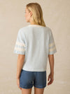 Sunwashed Midweight Organic Varsity Tee - Sky Varsity