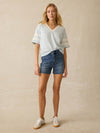 Sunwashed Midweight Organic Varsity Tee - Sky Varsity