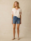 Sunwashed Midweight Organic Varsity Tee - Pink Varsity