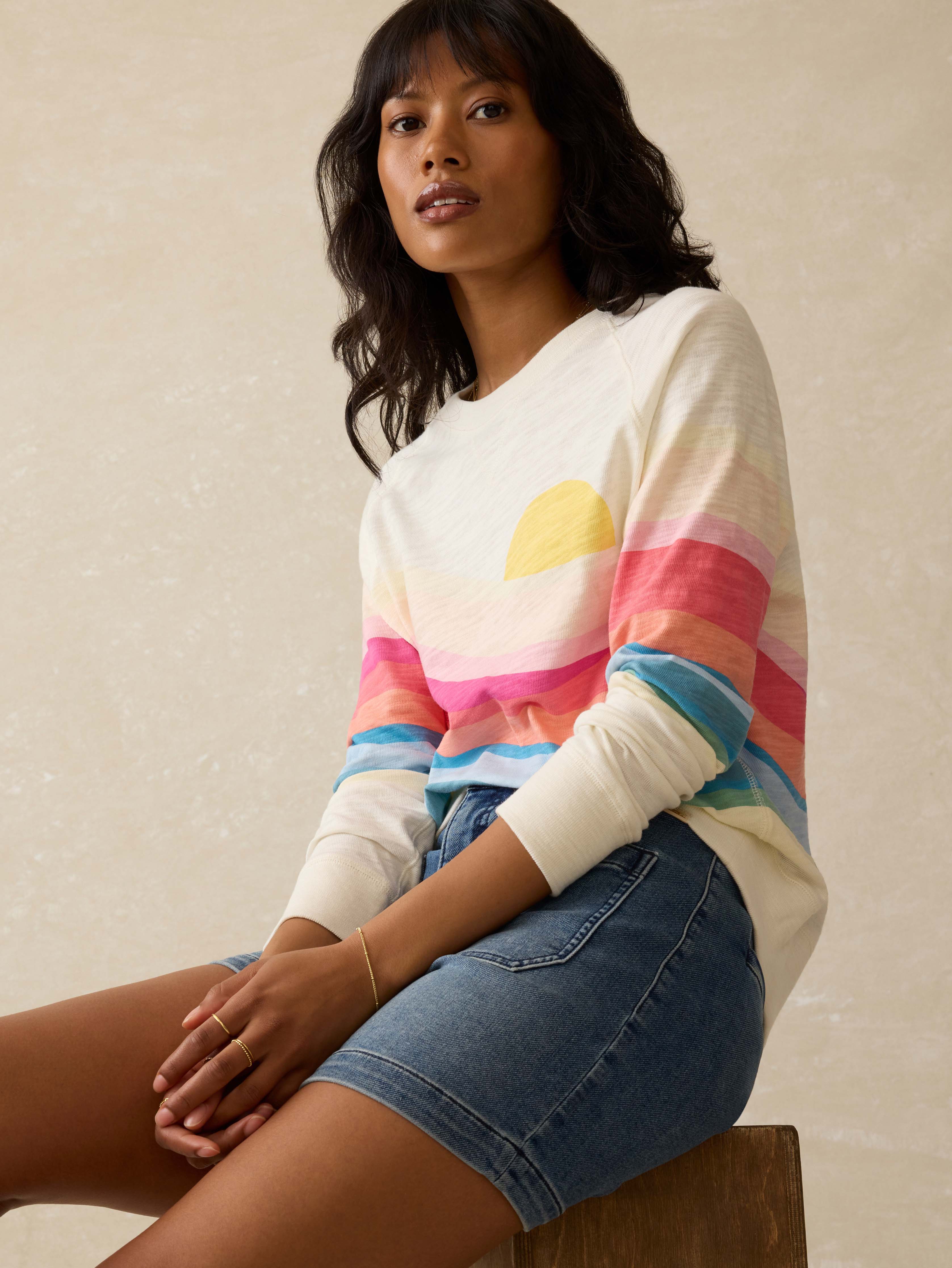 Sunwashed Slub Crewneck