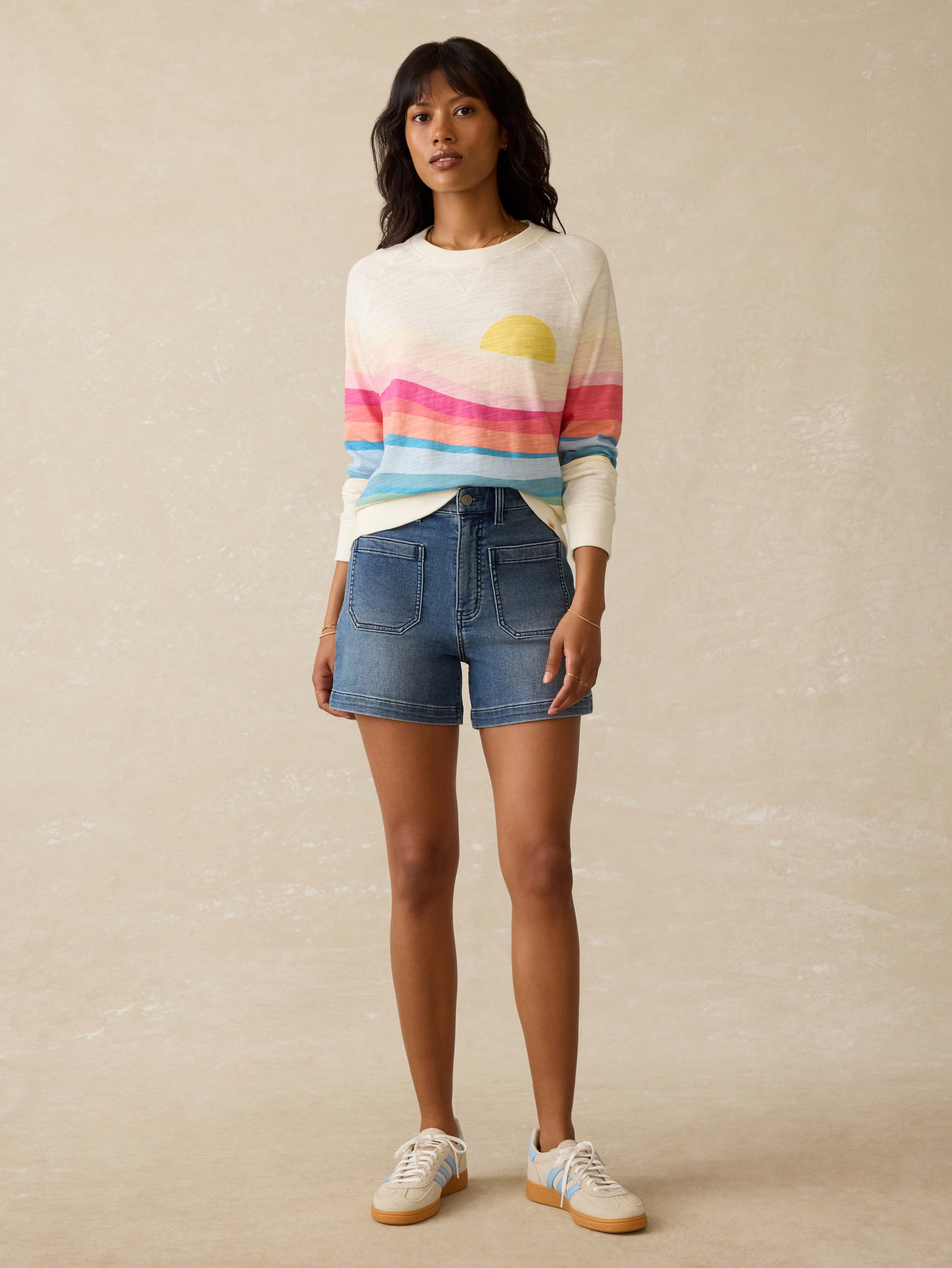 Sunwashed Slub Crewneck