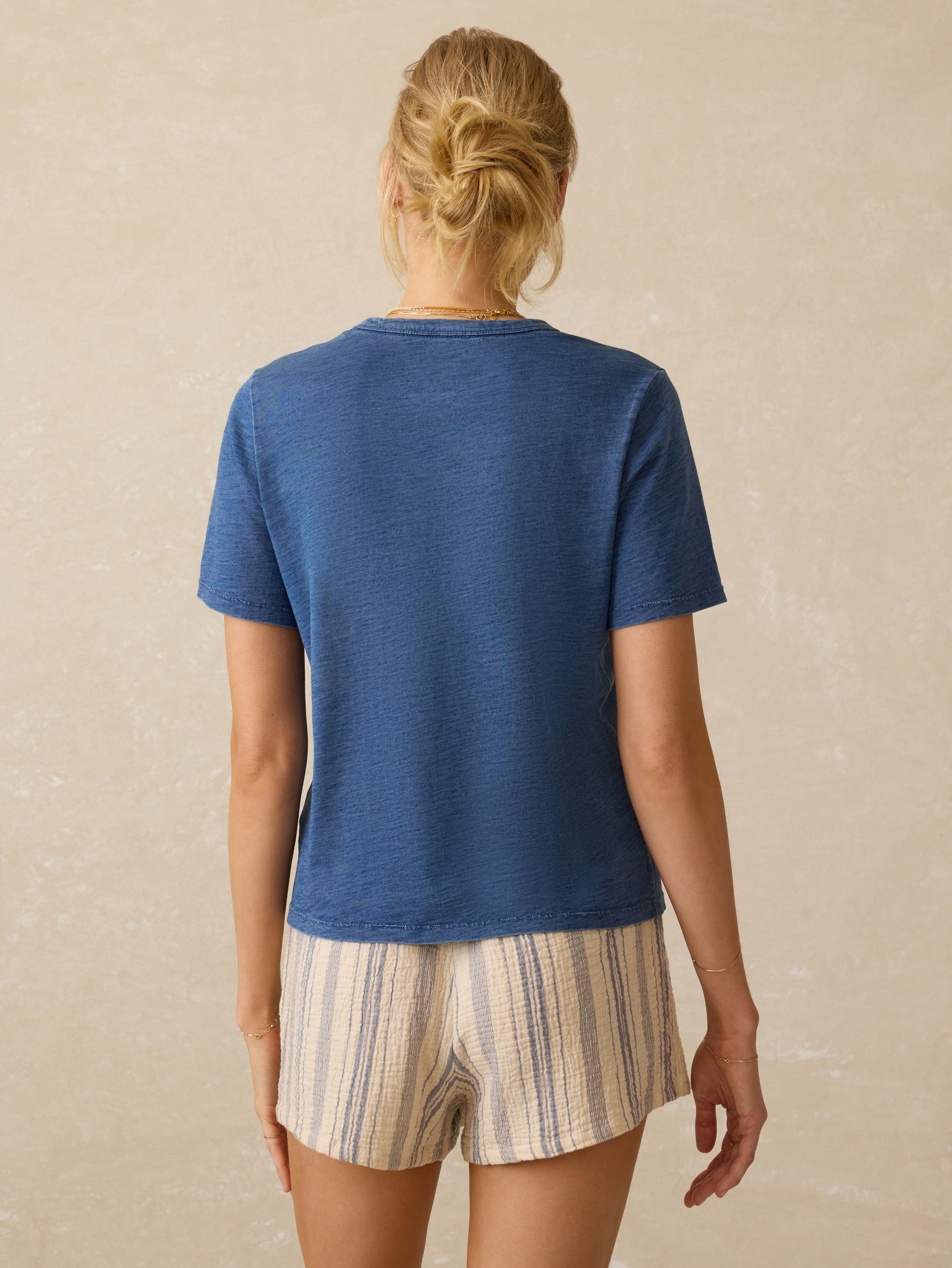 Sunwashed Essential Tee - Medium Indigo Wash