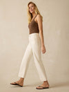 Stretch Terry Patch Pocket Ankle Pant - Egret