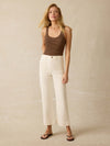 Stretch Terry Patch Pocket Ankle Pant - Egret
