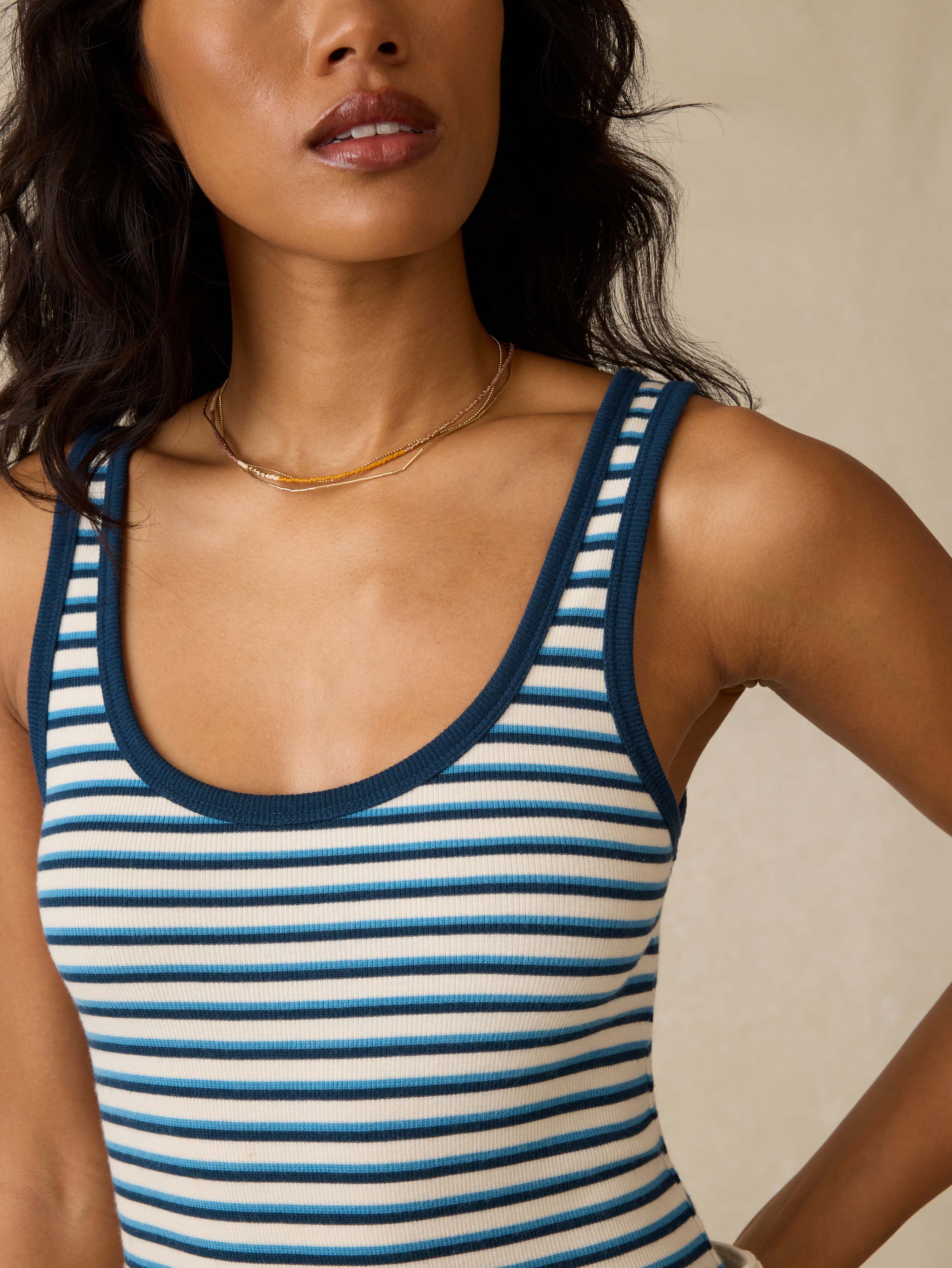 Featherweight Freestyle Tank - Titan Tides Stripe | Faherty Brand