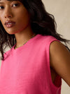 Sunwashed Midweight Organic Muscle Tank - Pink Flambe