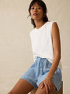 Sunwashed Slub Muscle Tank - White