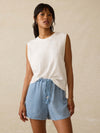 Sunwashed Slub Muscle Tank - White