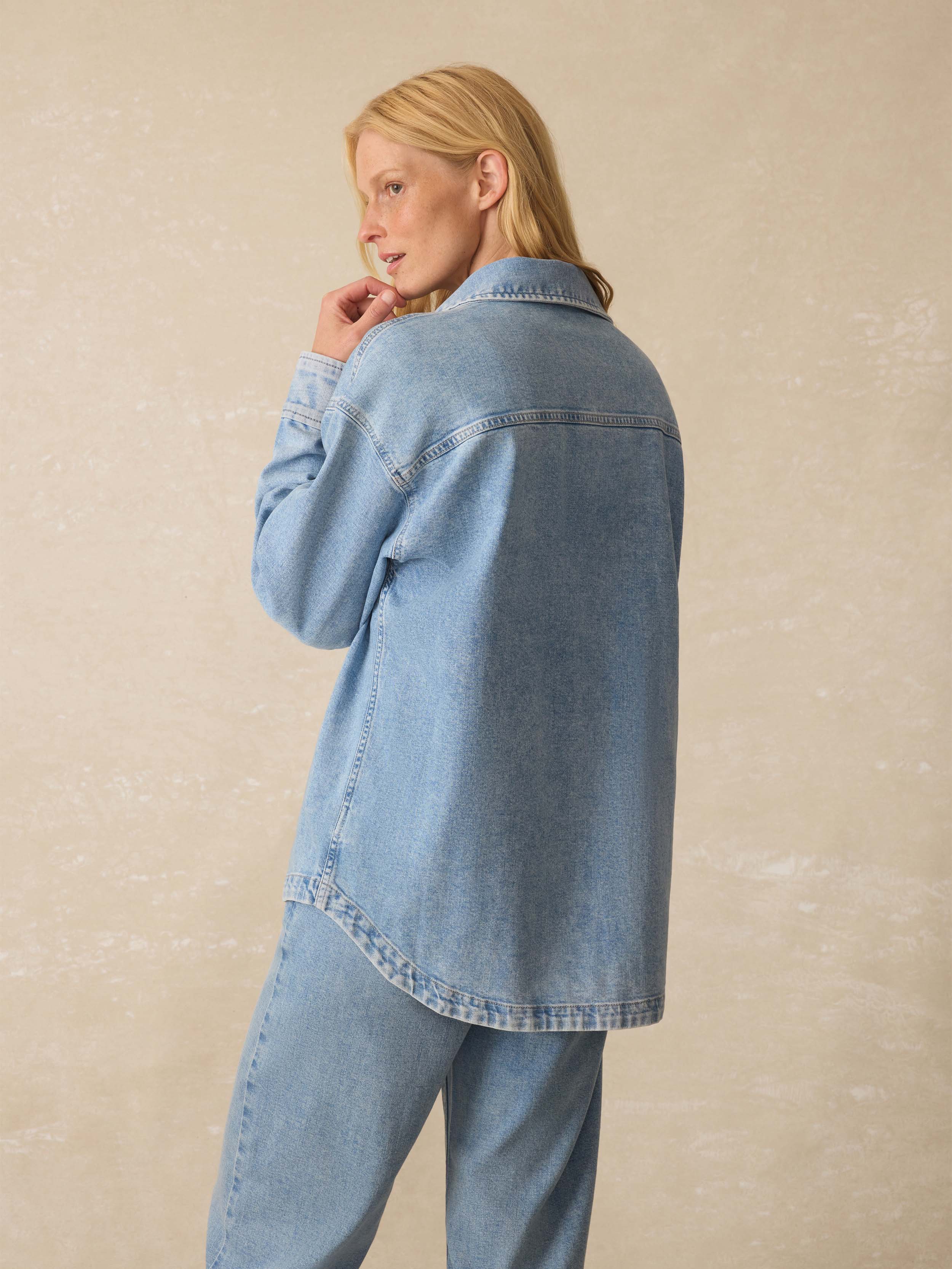 Linen Denim Jacket - Summer Seas Wash