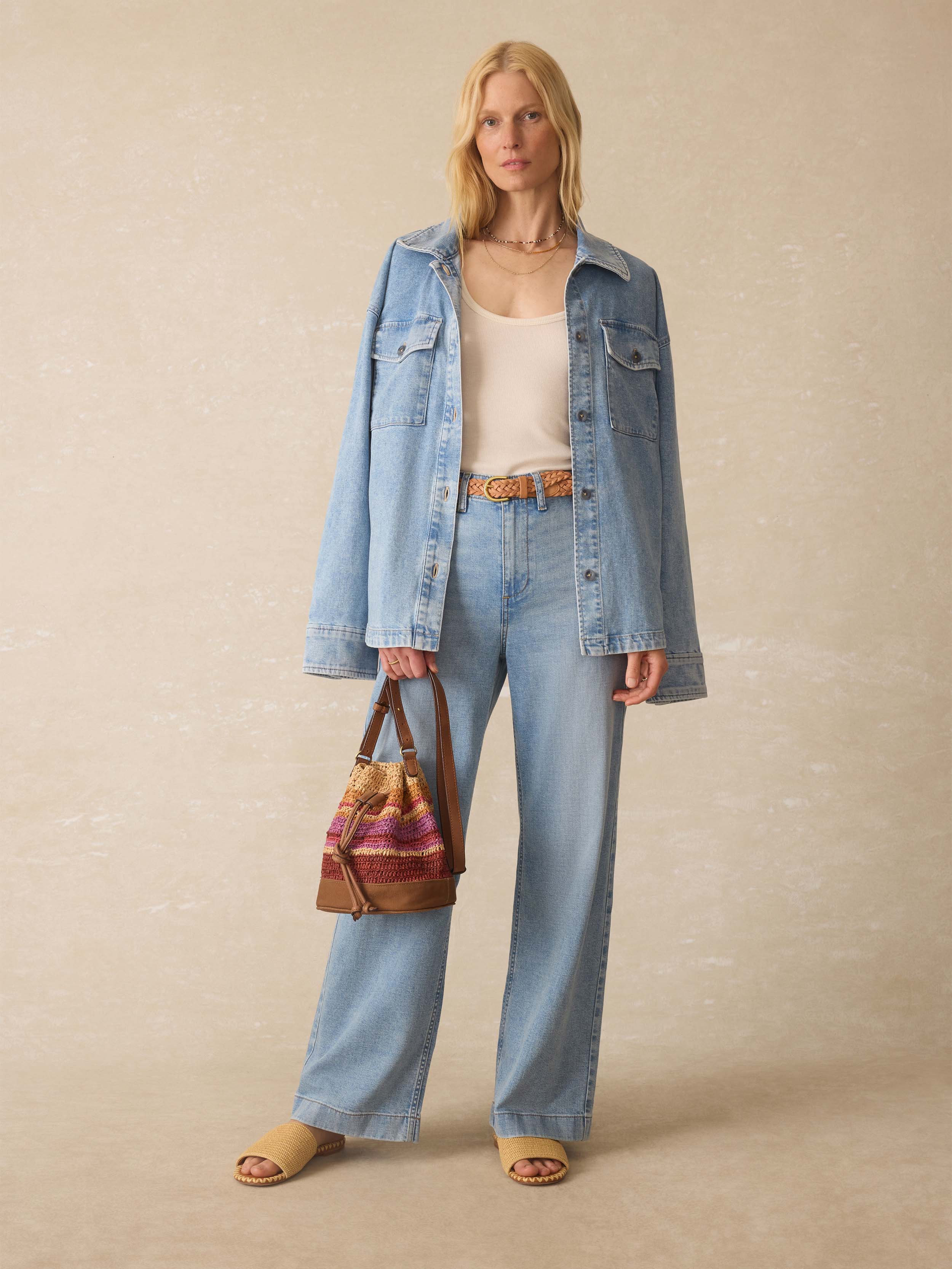 Linen Denim Jacket - Summer Seas Wash
