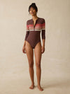 Surfseeker Rash Guard - Cocoa Sunray Stripe