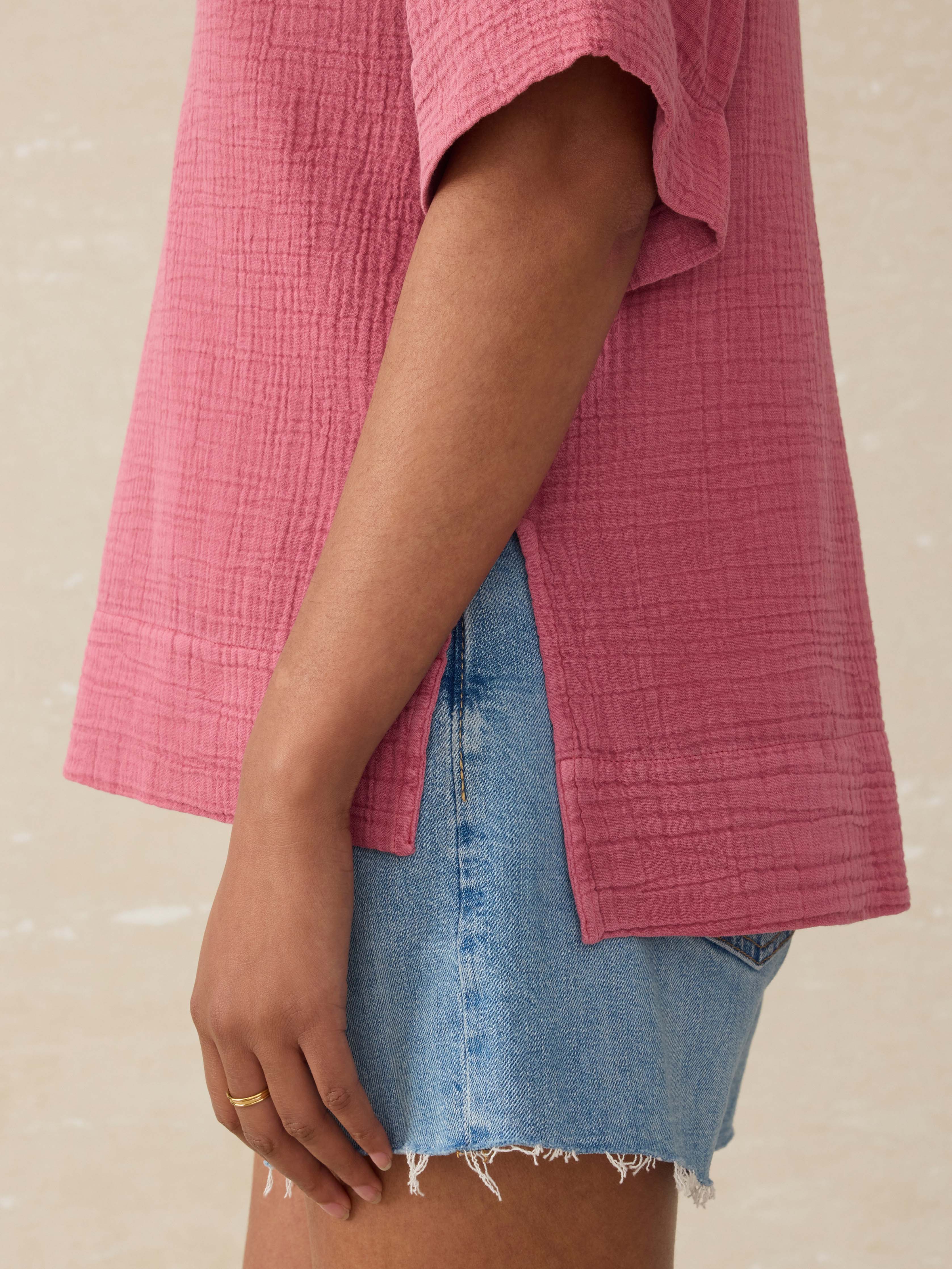 Dune Cotton Gauze Sleeveless Popover - White | Faherty Brand