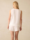 Dune Cotton Gauze Sleeveless Popover - White