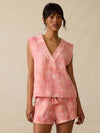 Dune Cotton Gauze Sleeveless Popover - Coral Skies Tie Dye