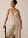Riviera Linen Tank - Driftwood Stripe