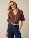 Palma Linen Avery Top - Cocoa