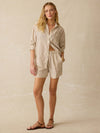 Laguna Linen Relaxed Shirt - Cocoa Grove Stripe