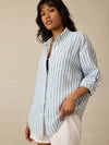 Laguna Linen Relaxed Shirt - Ocean Lucy Stripe