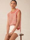 Miramar Linen Sweater Tank - Sandstone Stripe