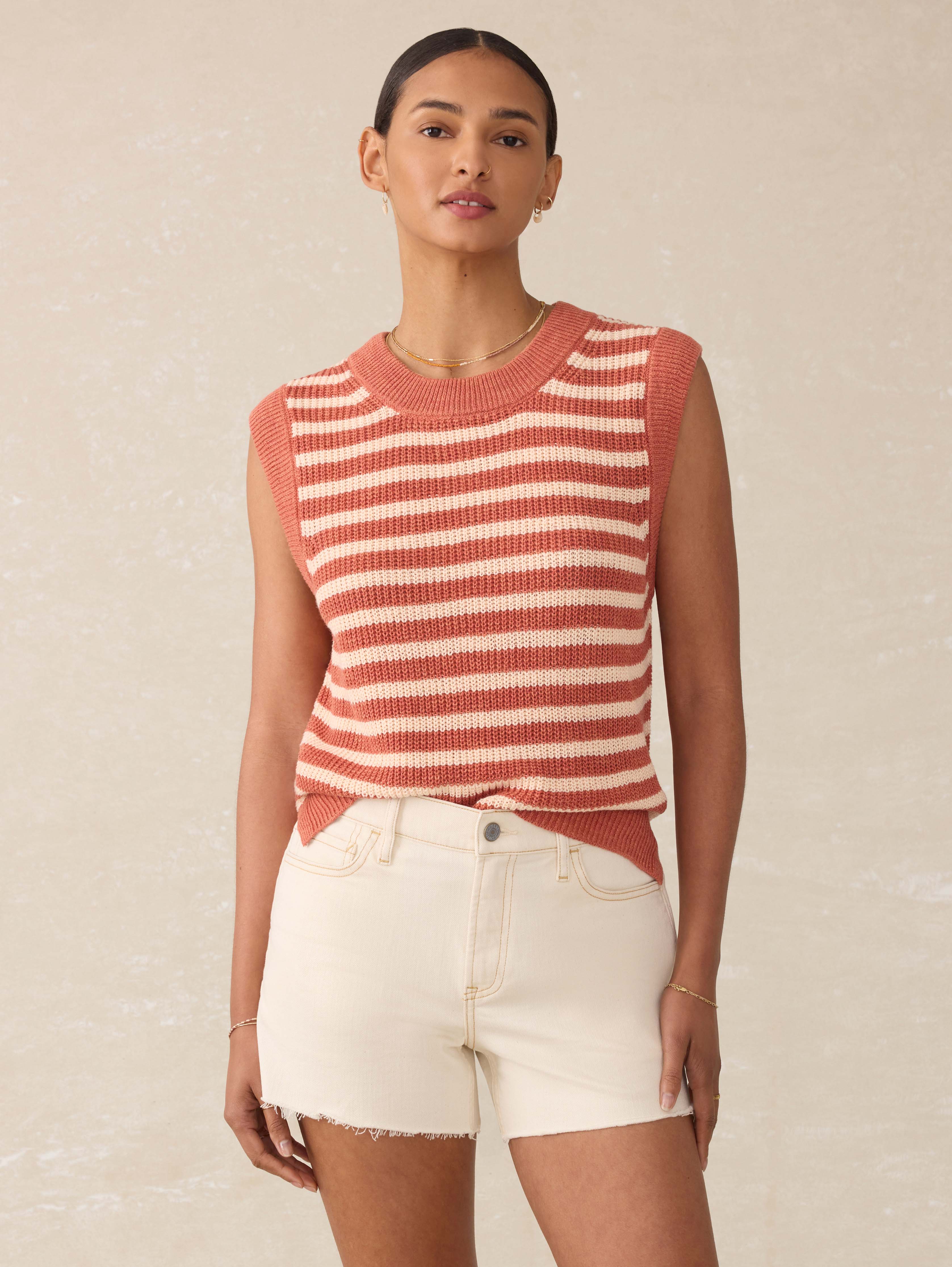 Disamer Women's Cap Sleeve Knit Sweater - Oversized Summer Tops 2025 Spring Fashion