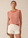 Miramar Linen Sweater Tank - Sandstone Stripe