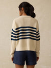 Miramar Linen Polo Sweater - Ocean Ties Stripe