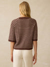 Miramar Linen Sweater Tee - Cocoa Sand Stripe