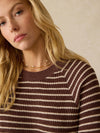 Miramar Linen Sweater Tee - Cocoa Sand Stripe