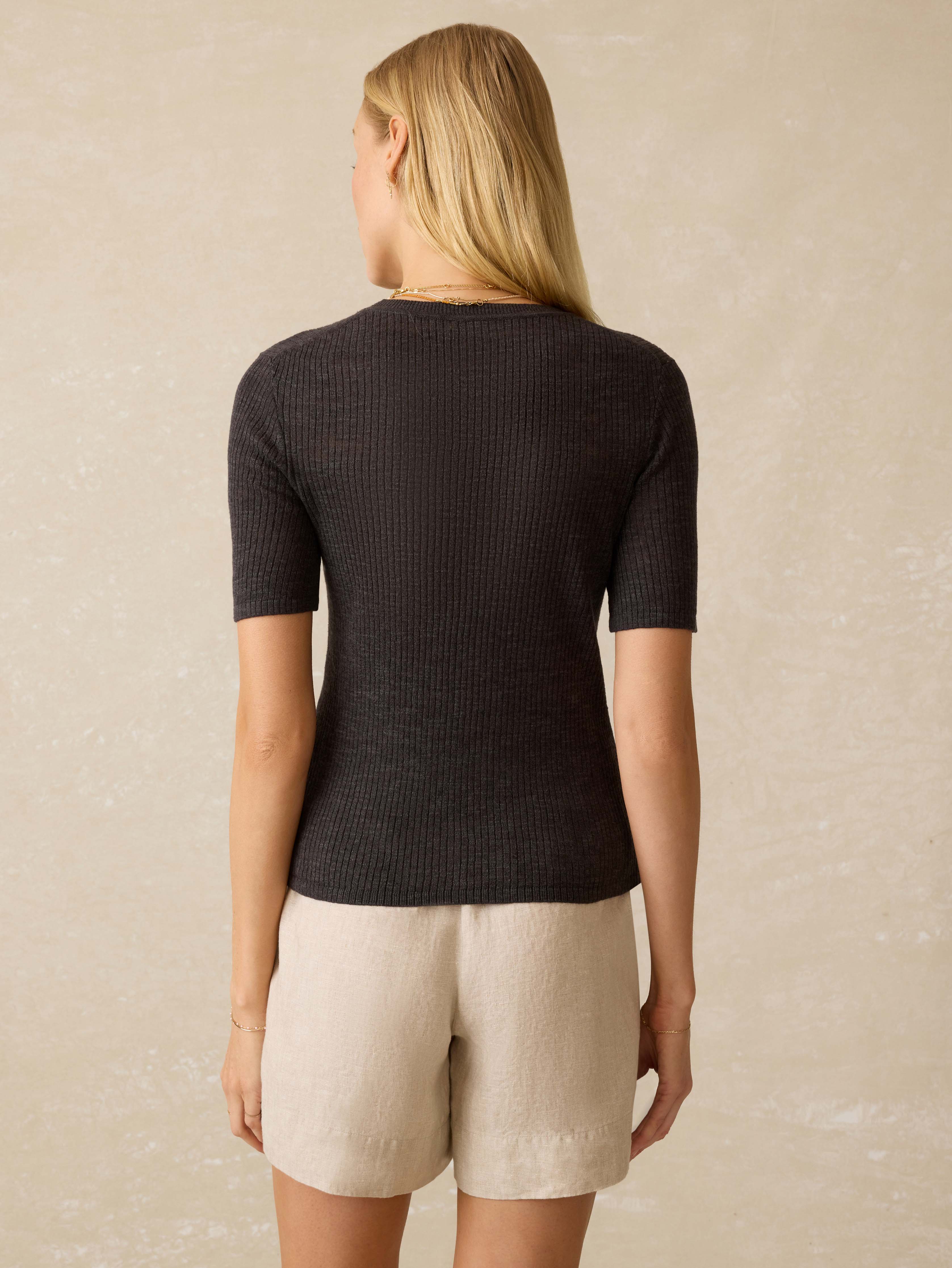 Miramar Linen Mini Rib Tee