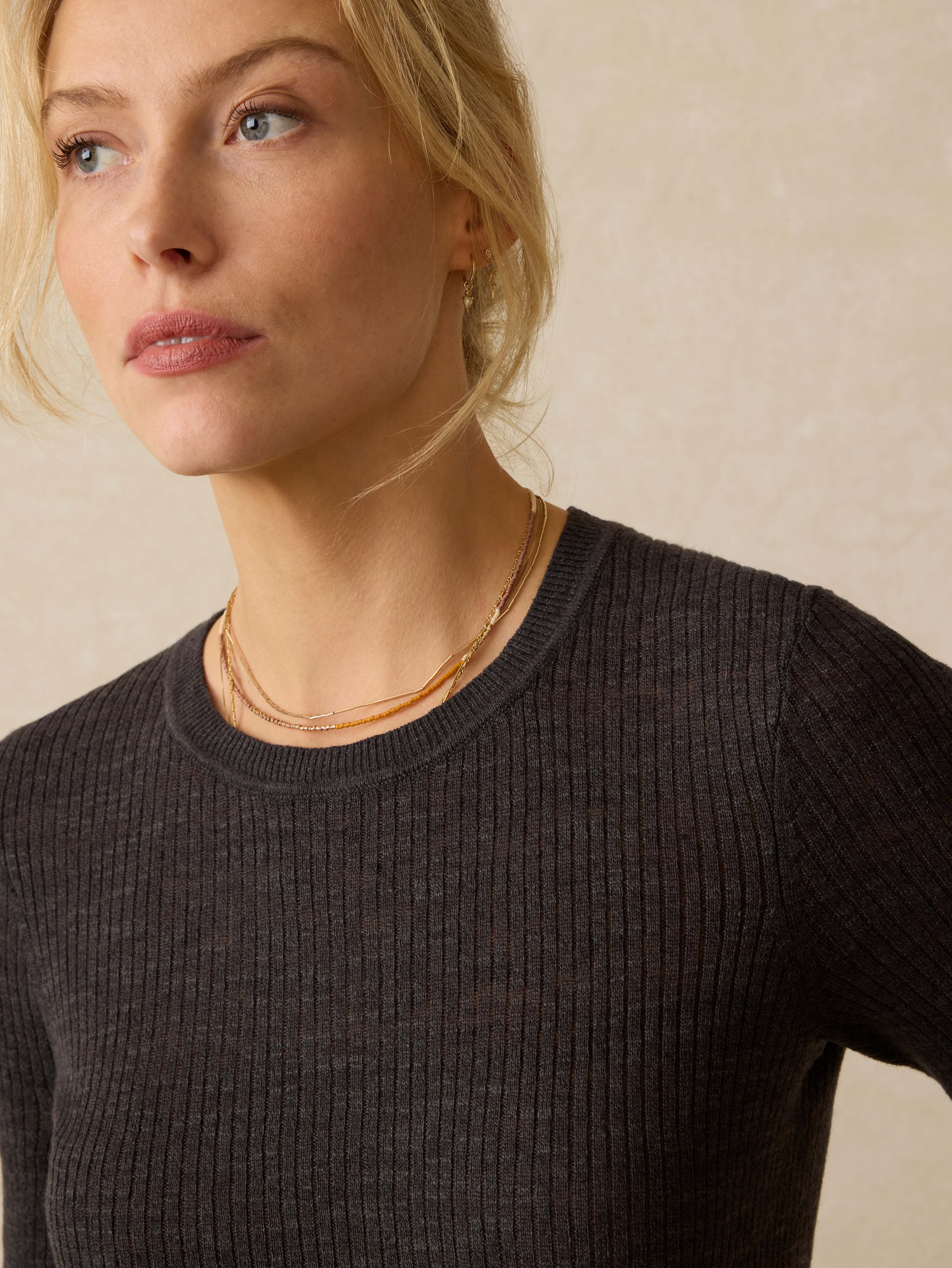 Miramar Linen Mini Rib Tee