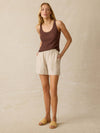 Miramar Linen Mini Rib Tank - Cocoa