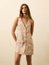 Alston Linen Dress - Watercolor Palms