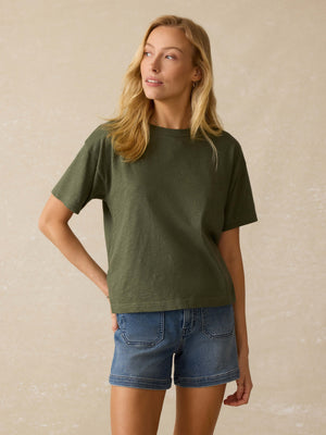 Sunwashed Regenerative Vintage Tee - Thyme