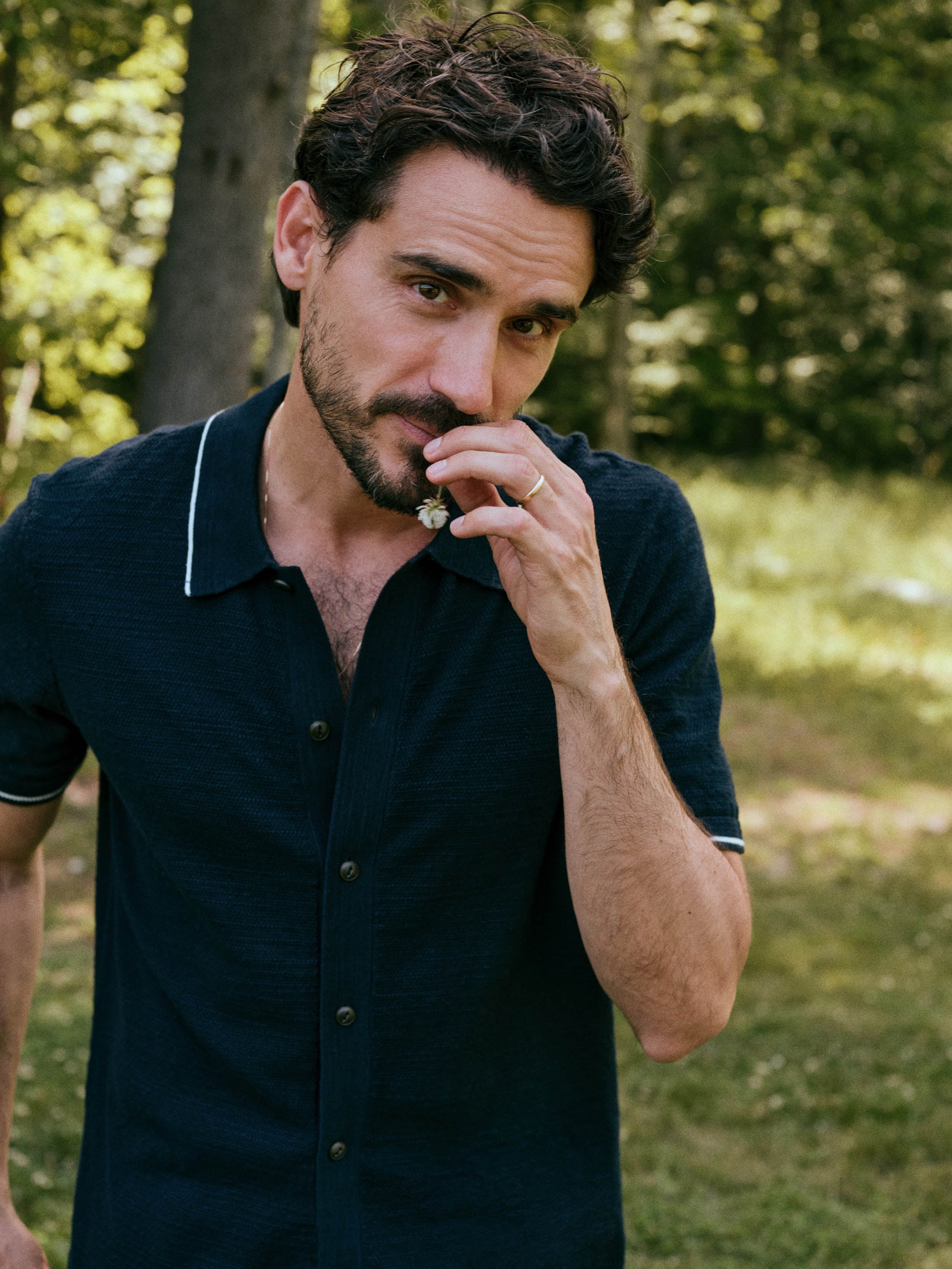 Short-Sleeve Sweater Shirt - Abyss Navy