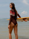 Surfseeker Rash Guard - Cocoa Sunray Stripe