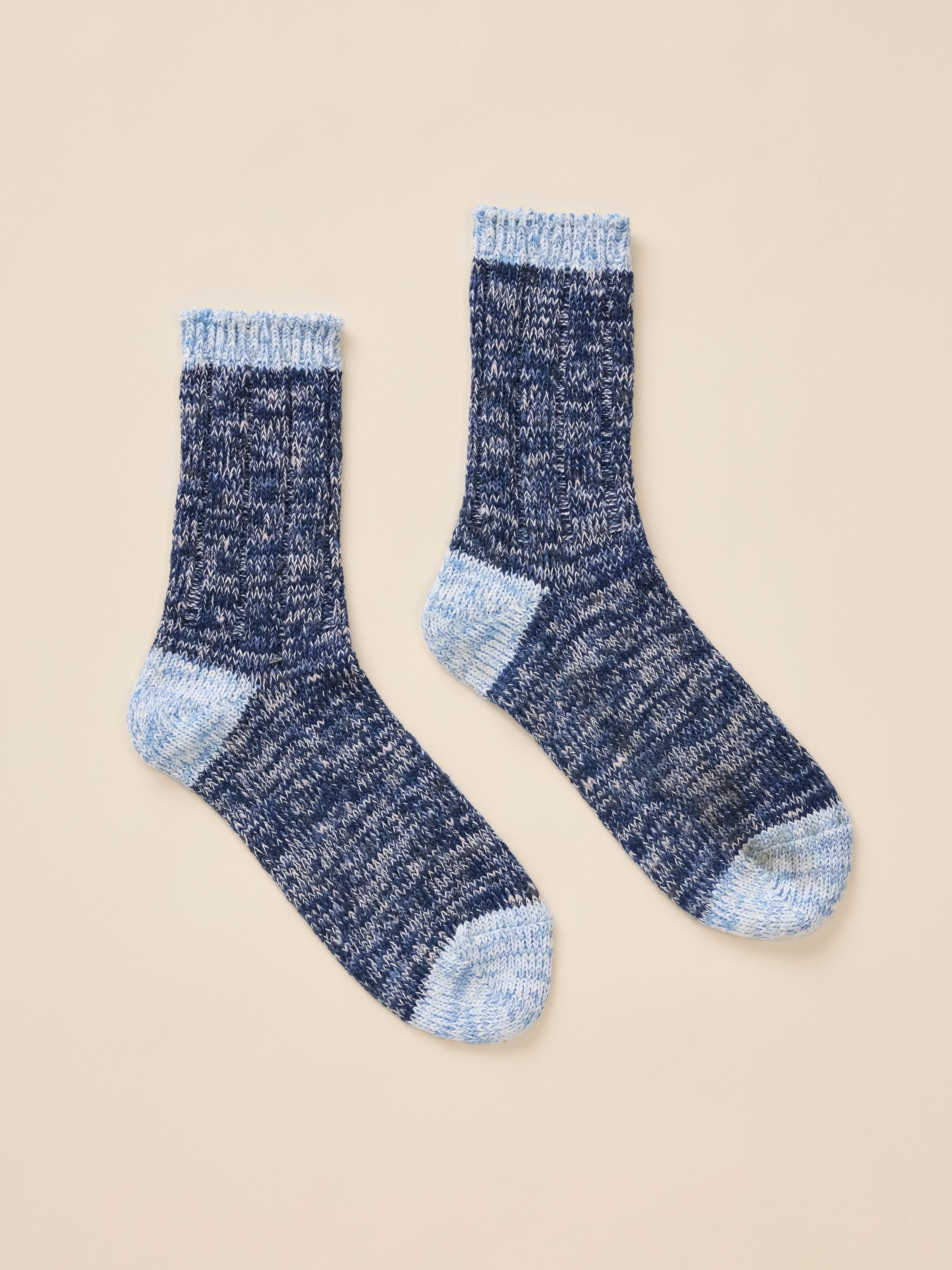 Japan Marled Socks - Indigo Storm
