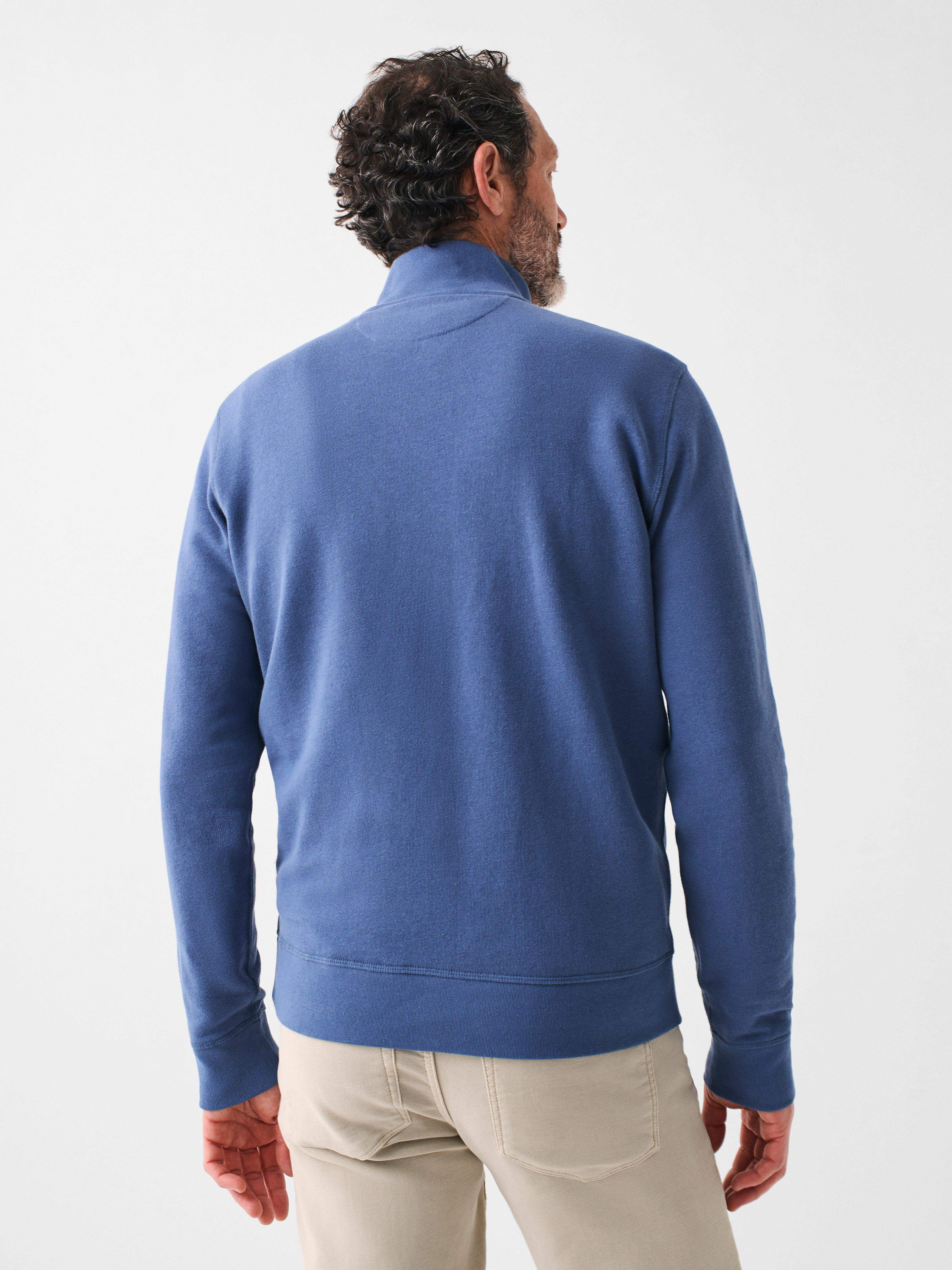 Kiawah Long-Sleeve Terry Quarter-Zip - Faded Navy